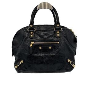 Balenciaga  Agneau‎ Giant 12 Gold Hardware Bowling Bag Black*AWESOME EDGY look!